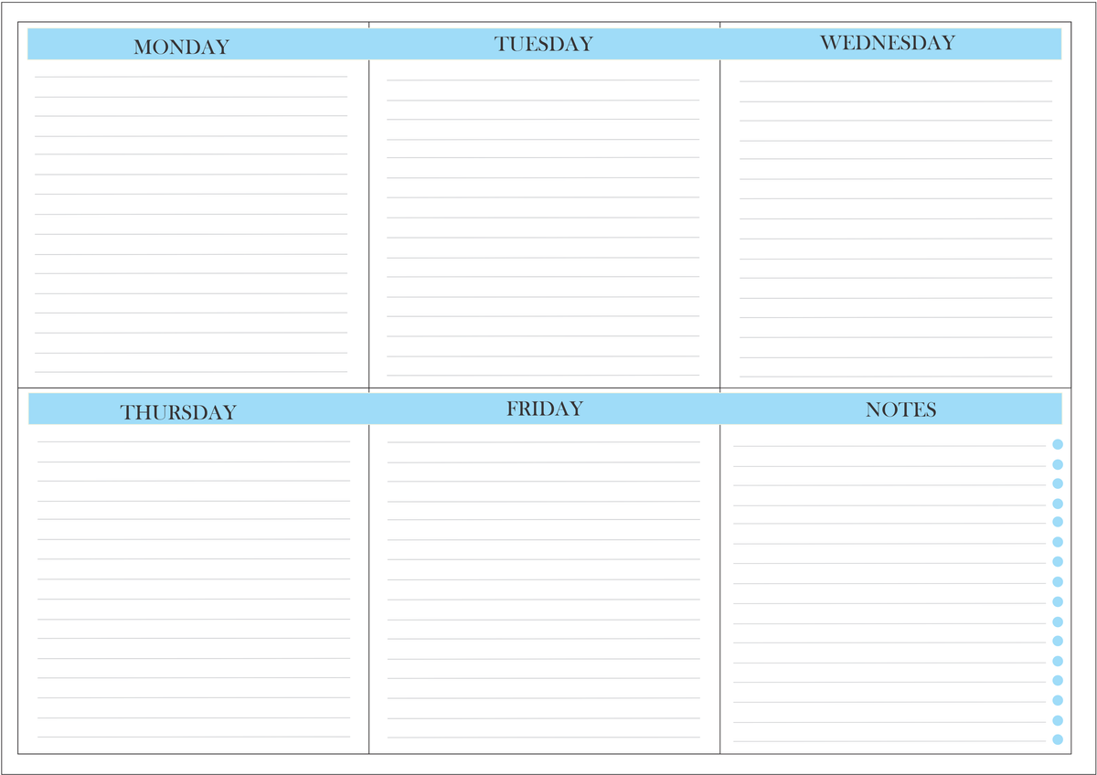 "Office week organizer deskpad with Monday to Friday layout"