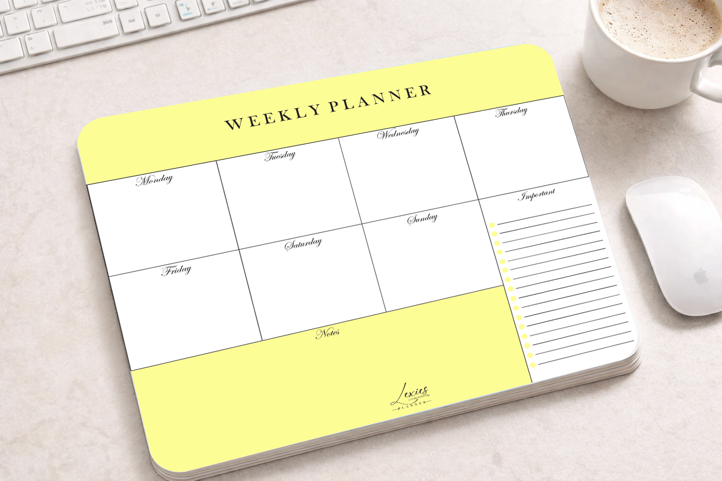 Lexies Signature Weekly Desk Planner Mousepad
