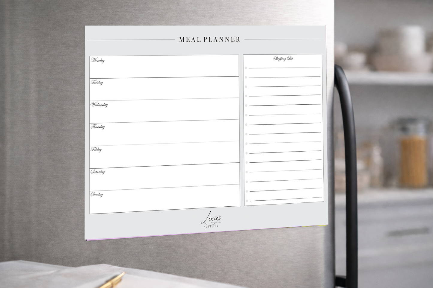 Lexies Weekly Meal Planner – Fridge Magnet