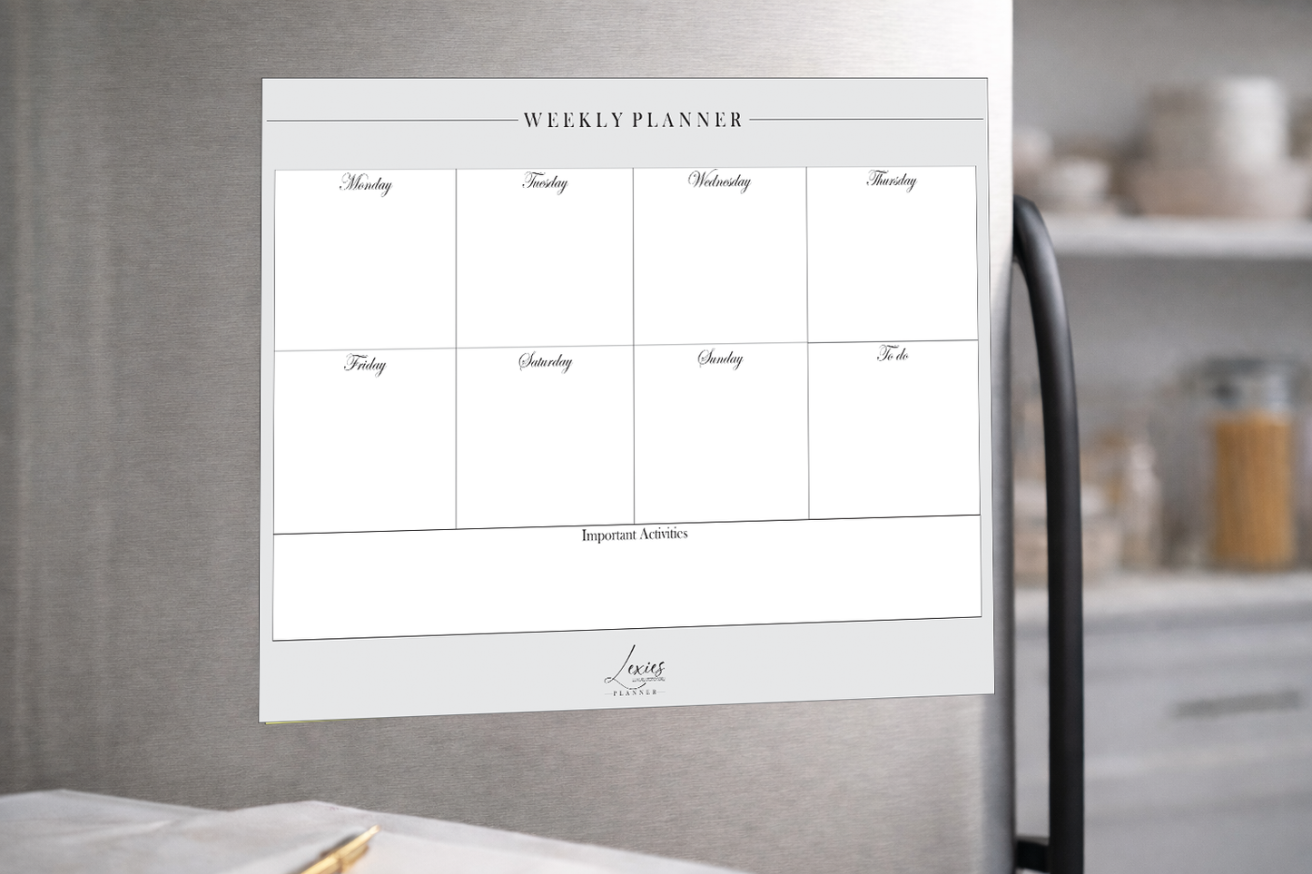 Lexies Weekly Overview Planner – Fridge Magnet