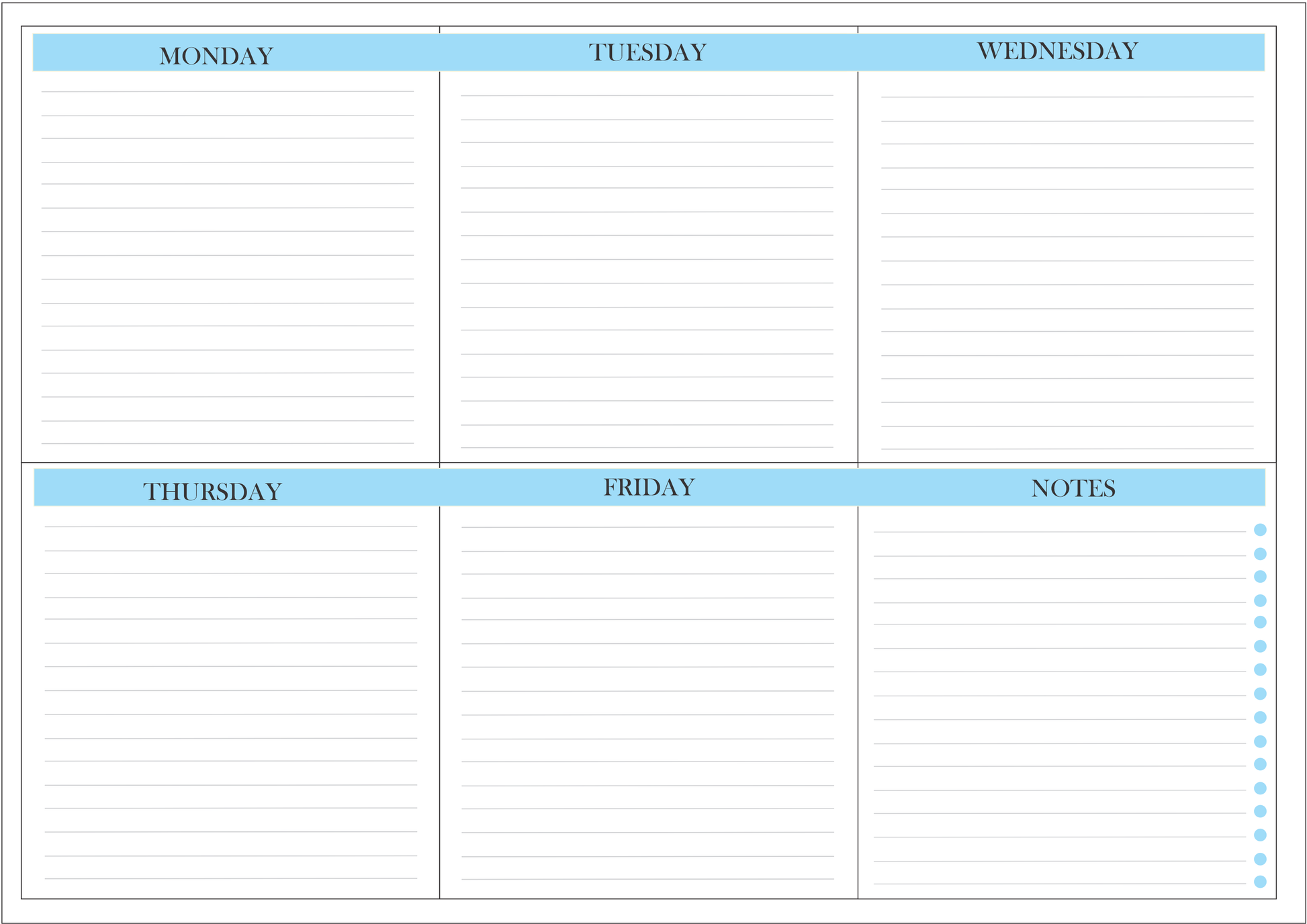 "Office week organizer deskpad with Monday to Friday layout"