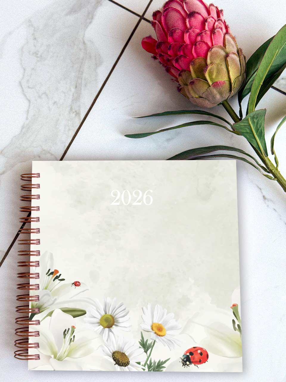 Elegant hardcover diary in one of 5 cover designs"