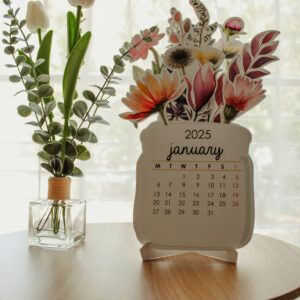 Compact monthly desk calendar perfect for small spaces"