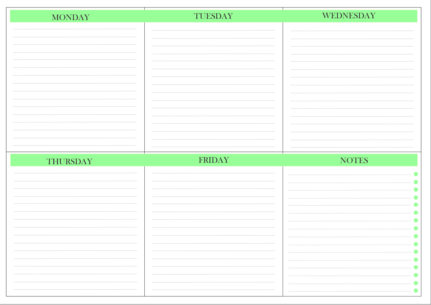 "Office week organizer deskpad with Monday to Friday layout"