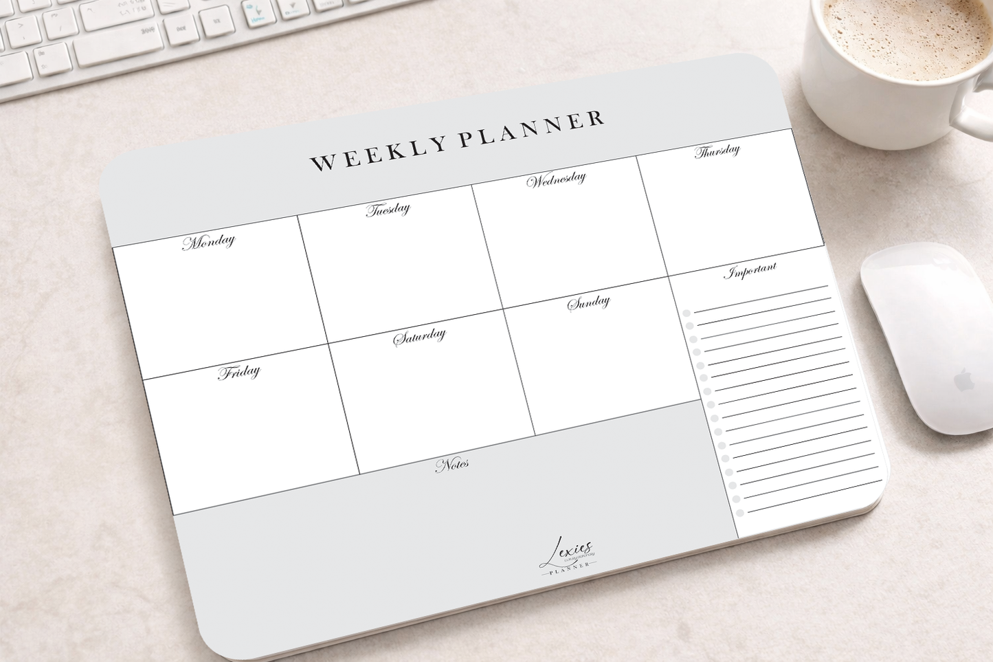 Lexies Signature Weekly Desk Planner Mousepad