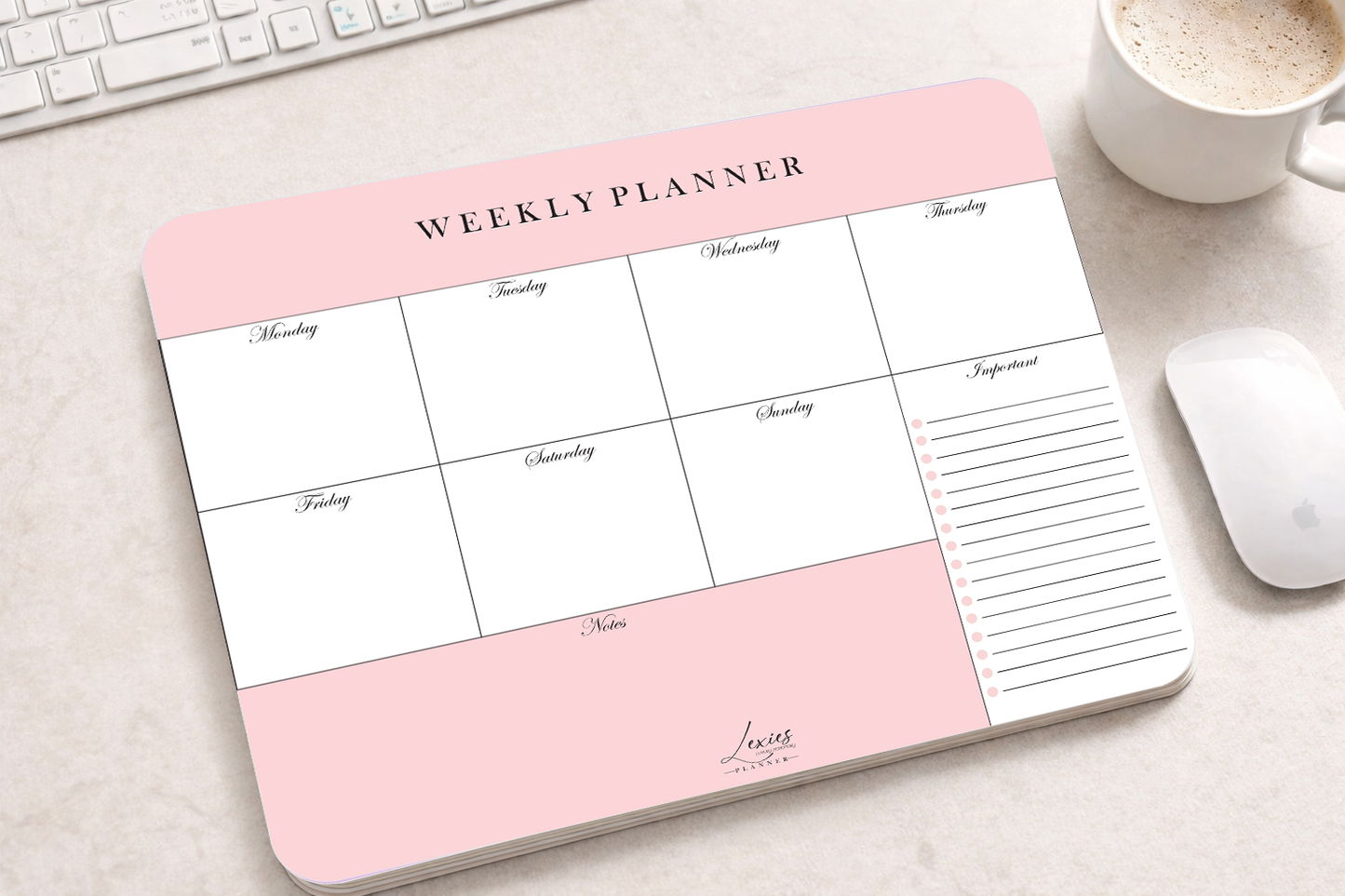 Lexies Signature Weekly Desk Planner Mousepad