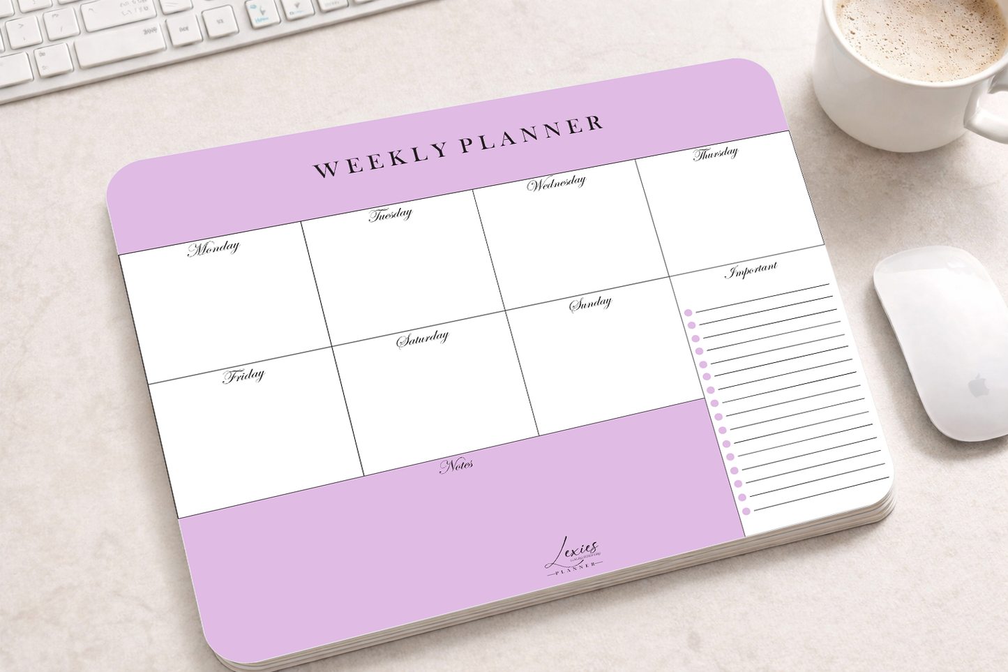 Lexies Signature Weekly Desk Planner Mousepad