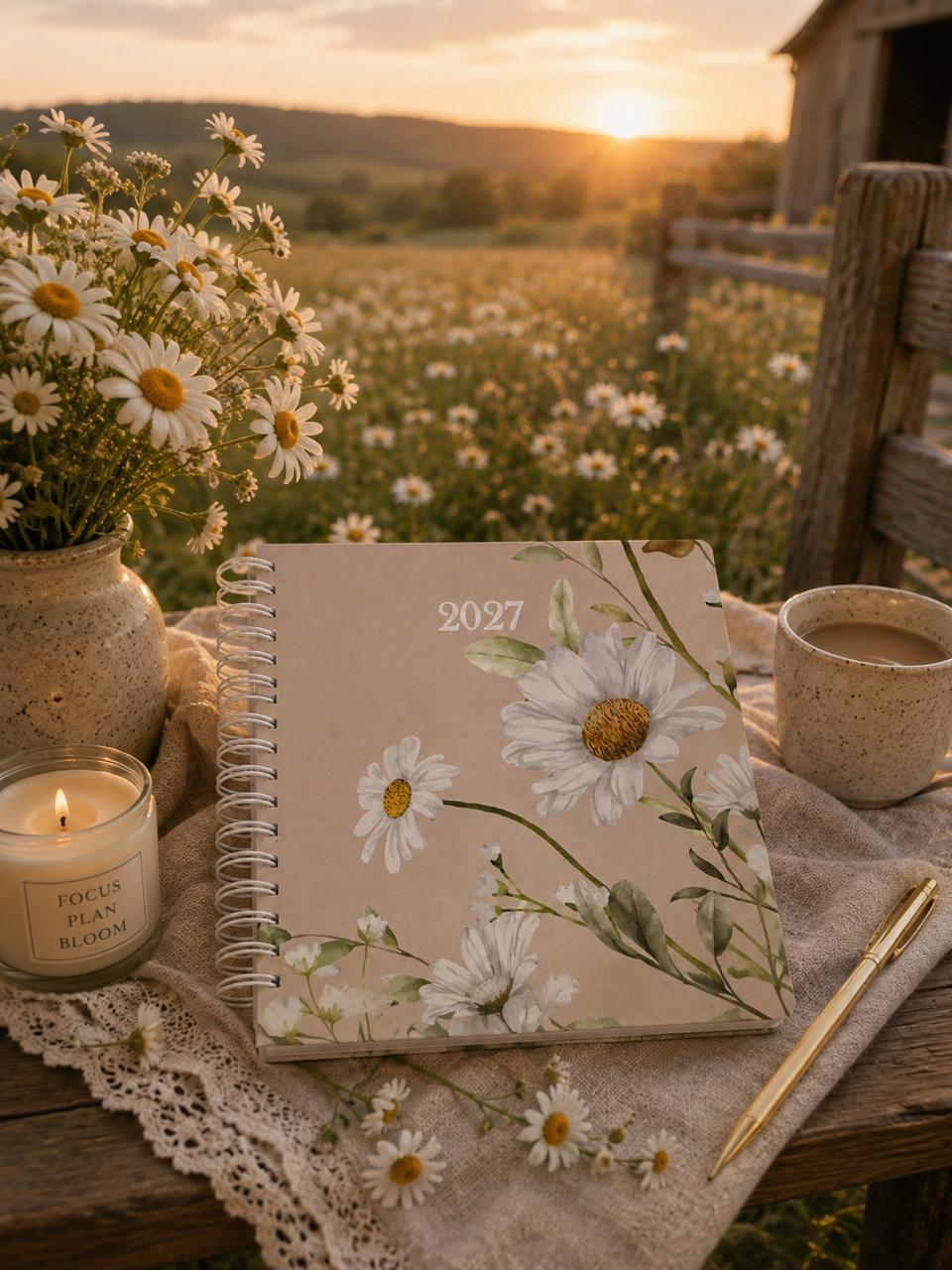 2027 Classic Beige Floral Diary