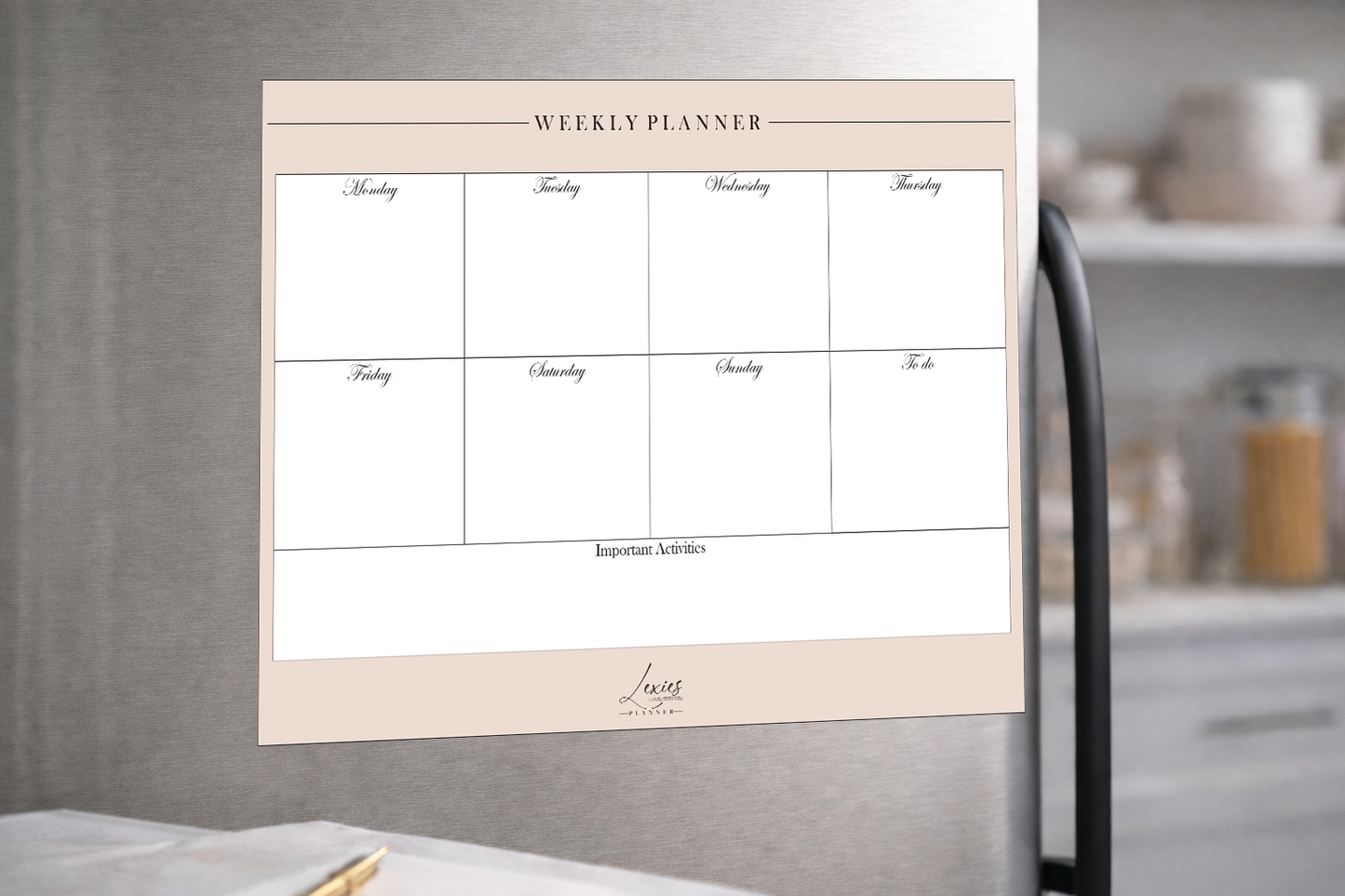 Lexies Weekly Overview Planner – Fridge Magnet