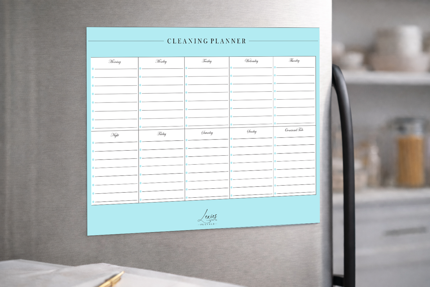 Lexies Weekly Cleaning Planner – Fridge Magnet