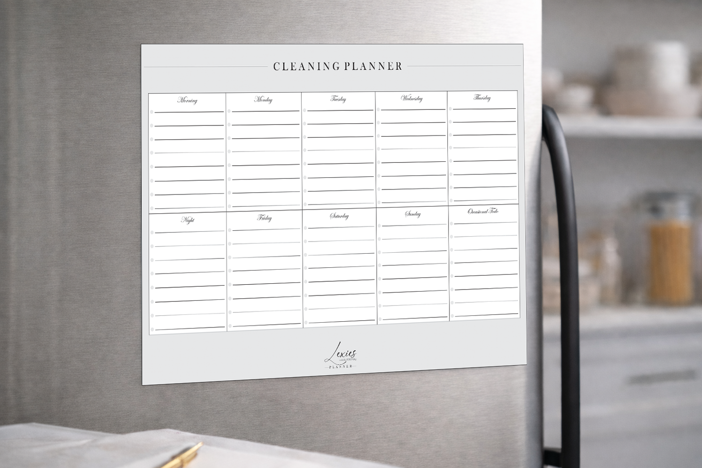 Lexies Weekly Cleaning Planner – Fridge Magnet
