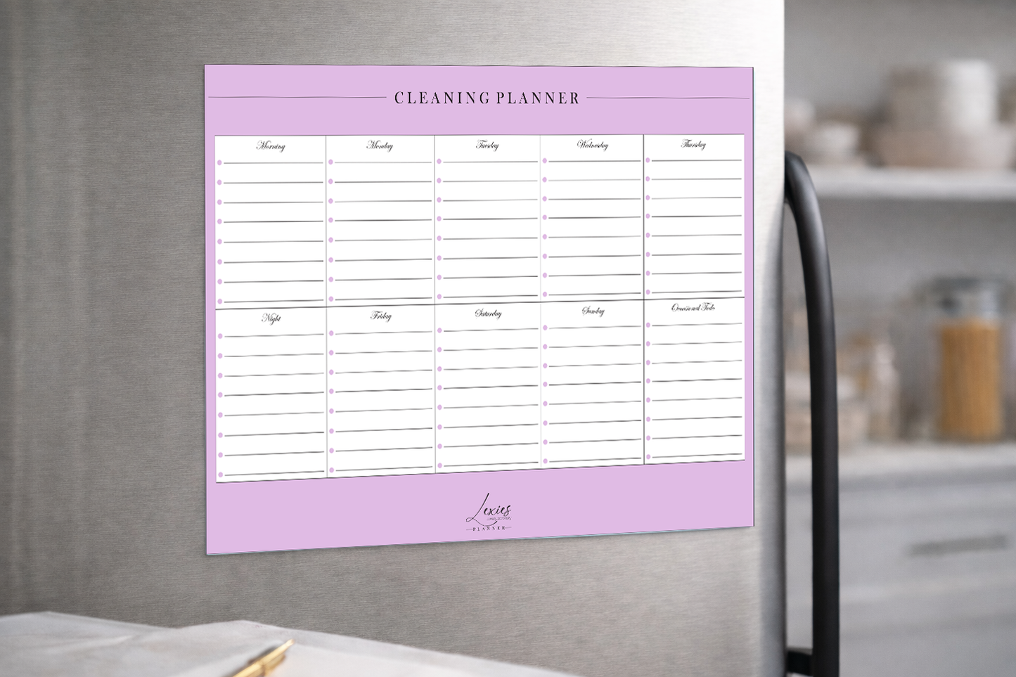 Lexies Weekly Cleaning Planner – Fridge Magnet