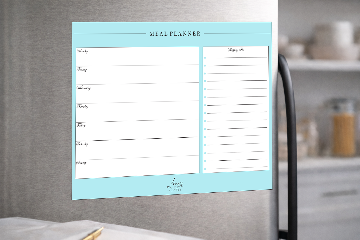 Lexies Weekly Meal Planner – Fridge Magnet