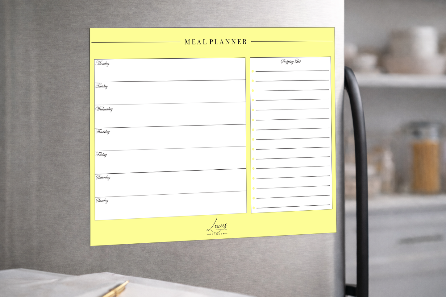 Lexies Weekly Meal Planner – Fridge Magnet