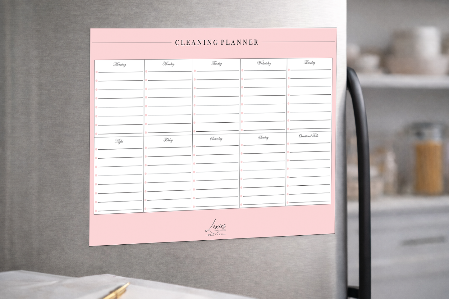 Lexies Weekly Cleaning Planner – Fridge Magnet
