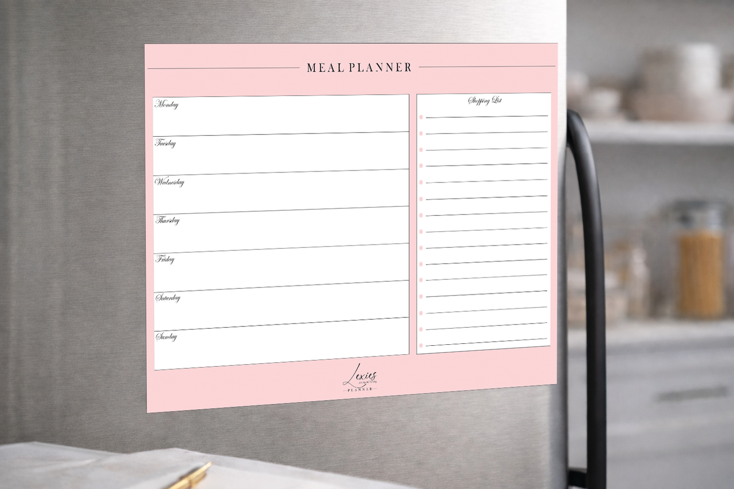 Lexies Weekly Meal Planner – Fridge Magnet