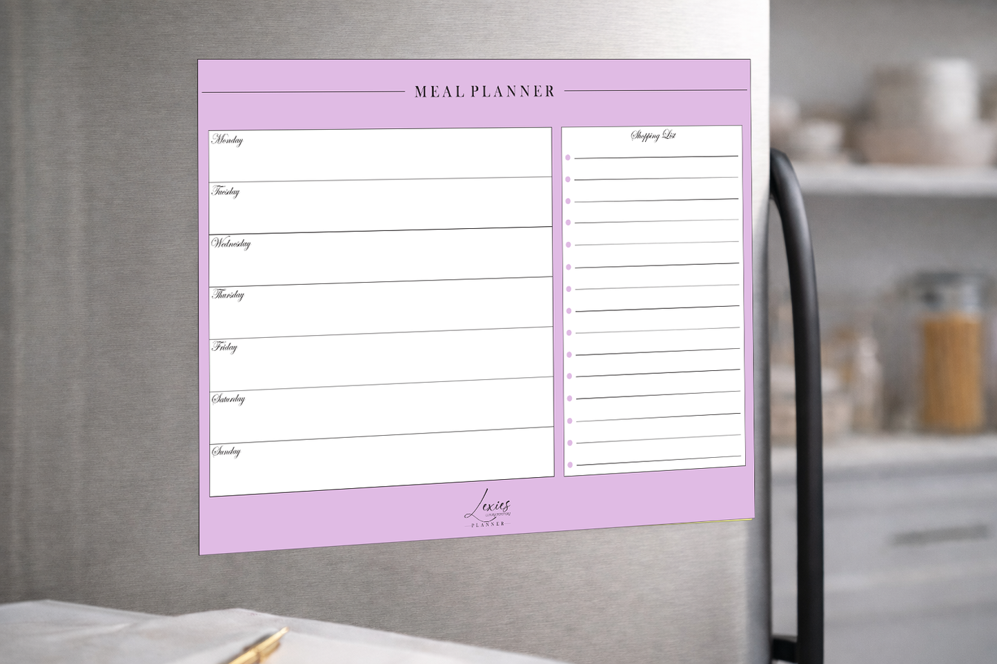 Lexies Weekly Meal Planner – Fridge Magnet