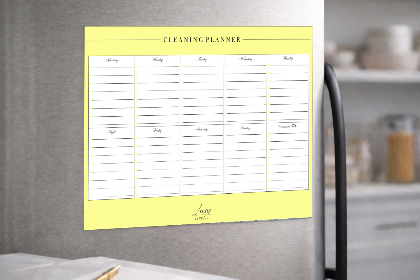 Lexies Weekly Cleaning Planner – Fridge Magnet