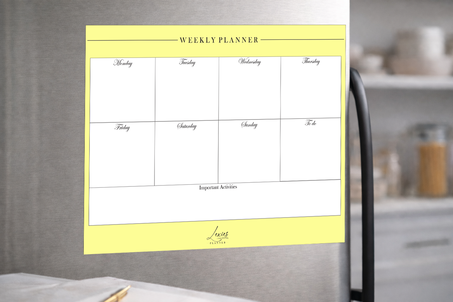 Lexies Weekly Overview Planner – Fridge Magnet
